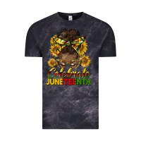 Cloud Black celebrate juneteenth black woman bun Vintage Tee - HRA Design Shop