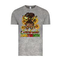 Cloud Rock celebrate juneteenth black woman bun Vintage Tee - HRA Design Shop