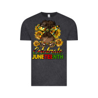 Vintage Black celebrate juneteenth black woman bun Vintage Tee - HRA Design Shop