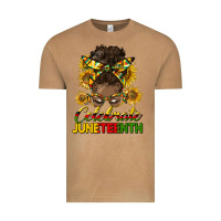 Vintage Camel celebrate juneteenth black woman bun Vintage Tee - HRA Design Shop