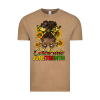 Vintage Coffee celebrate juneteenth black woman bun Vintage Tee - HRA Design Shop