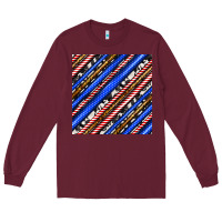 Burgundy western america seamless pattern Long Sleeve Tee - BundleAndBundleShop