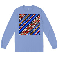 Colony Blue western america seamless pattern Long Sleeve Tee - BundleAndBundleShop
