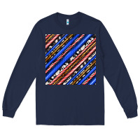 Navy western america seamless pattern Long Sleeve Tee - BundleAndBundleShop