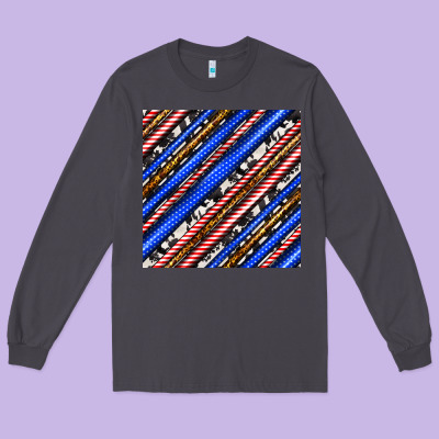 Western America Seamless Pattern Long Sleeve Tee Designed By Bundleandbundleshop