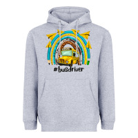 Heather Grey bus driver rainbow Heavyweight Hoodie - NancyCooperArtShop