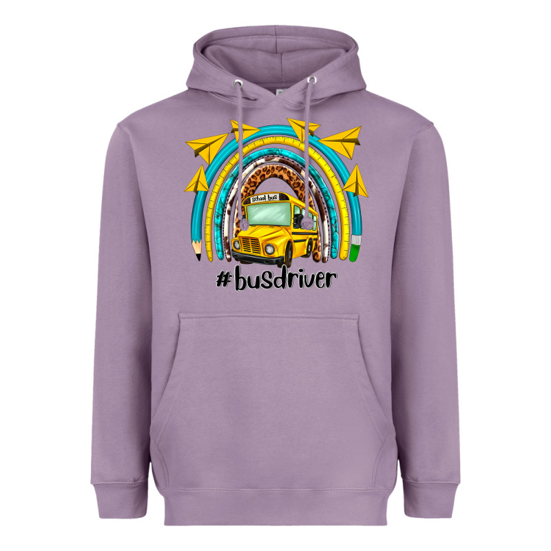 Bus Driver Rainbow Heavyweight Hoodie by NancyCooperArtShop | Teevron