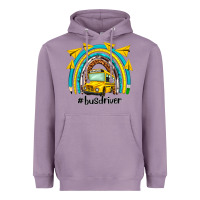 Lavender bus driver rainbow Heavyweight Hoodie - NancyCooperArtShop