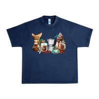 Navy coffee tools coffee cups Urban Heavy Tee - AdoDesignShop