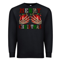 Black Merry Christmas skeleton hands boobs Premium Sweatshirt - NancyCooperArtShop
