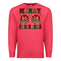 Cardinal Merry Christmas skeleton hands boobs Premium Sweatshirt - NancyCooperArtShop