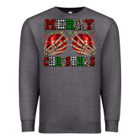 Charcoal Heather Merry Christmas skeleton hands boobs Premium Sweatshirt - NancyCooperArtShop