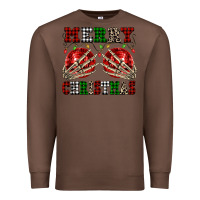 Chestnut Merry Christmas skeleton hands boobs Premium Sweatshirt - NancyCooperArtShop