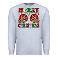Heather Grey Merry Christmas skeleton hands boobs Premium Sweatshirt - NancyCooperArtShop