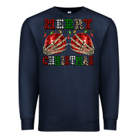 Navy Merry Christmas skeleton hands boobs Premium Sweatshirt - NancyCooperArtShop