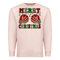 Pale Pink Merry Christmas skeleton hands boobs Premium Sweatshirt - NancyCooperArtShop