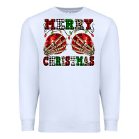 White Merry Christmas skeleton hands boobs Premium Sweatshirt - NancyCooperArtShop