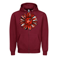 Burgundy Ladybug Sunflower Zipper Hoodie - Jasminsmagicworld