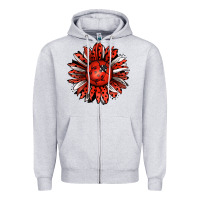 Heather Grey Ladybug Sunflower Zipper Hoodie - Jasminsmagicworld