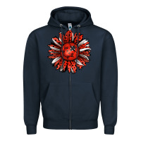 Navy Ladybug Sunflower Zipper Hoodie - Jasminsmagicworld