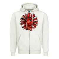 Oatmeal Heather Ladybug Sunflower Zipper Hoodie - Jasminsmagicworld