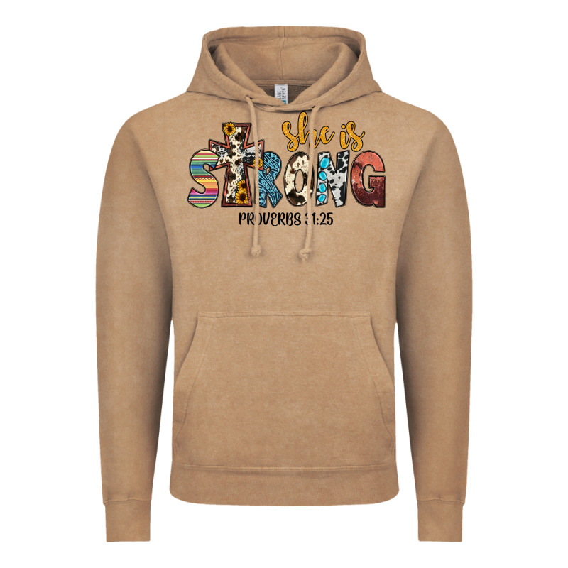 She İs Strong Proverbs 31 25 Vintage Hoodie by JahusDesignShop | Teevron