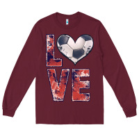 Burgundy soccer love Long Sleeve Tee - JahusDesignShop