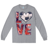 Heather Grey soccer love Long Sleeve Tee - JahusDesignShop