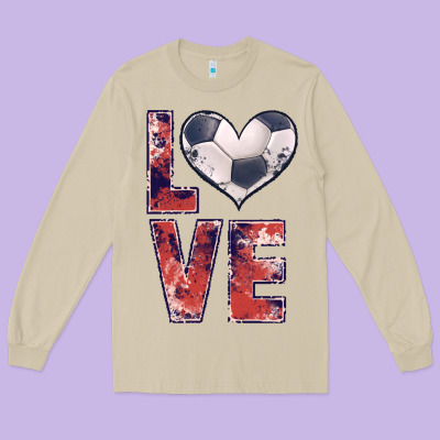 Soccer Love Long Sleeve Tee Designed By Jahusdesignshop