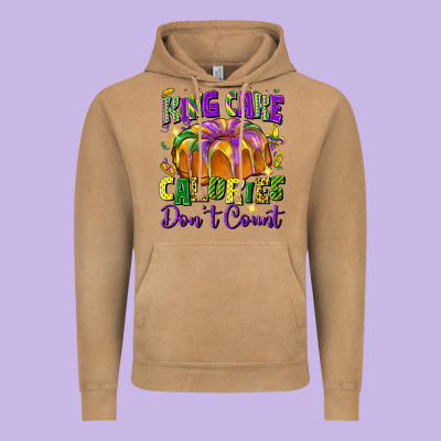 King Cake Calories Don't Count Vintage Hoodie Designed By Fadigitalartstudio