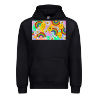 Black smile faces and rainbow and daisys Urban Hoodie - TumblerDesignByShophia