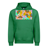 Emerald smile faces and rainbow and daisys Urban Hoodie - TumblerDesignByShophia