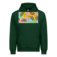 Forest Green smile faces and rainbow and daisys Urban Hoodie - TumblerDesignByShophia