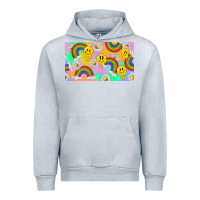 Heather Grey smile faces and rainbow and daisys Urban Hoodie - TumblerDesignByShophia