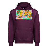 Mauve Wine smile faces and rainbow and daisys Urban Hoodie - TumblerDesignByShophia