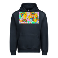 Navy smile faces and rainbow and daisys Urban Hoodie - TumblerDesignByShophia