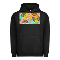 Pigment Black smile faces and rainbow and daisys Urban Hoodie - TumblerDesignByShophia