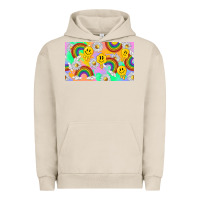 Pigment French Oak smile faces and rainbow and daisys Urban Hoodie - TumblerDesignByShophia