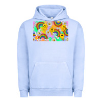 Pigment Grape Ice smile faces and rainbow and daisys Urban Hoodie - TumblerDesignByShophia