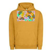 Pigment Peanut Butter smile faces and rainbow and daisys Urban Hoodie - TumblerDesignByShophia