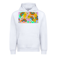 White smile faces and rainbow and daisys Urban Hoodie - TumblerDesignByShophia