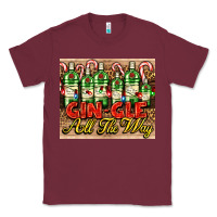 Burgundy GIN GLE Christmas gin bottles Classic Tee - AdoDesignShop