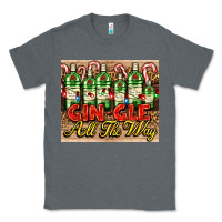 Charcoal Heather GIN GLE Christmas gin bottles Classic Tee - AdoDesignShop