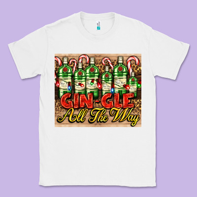 Gin Gle Christmas Gin Bottles Classic Tee Designed By Adodesignshop