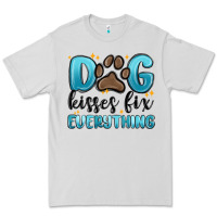 Dove Grey dog kisses fix everything Premium Tee - MaliasSmallBusiness