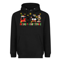 Black meowy christmas cats Heavyweight Hoodie - MaliasSmallBusiness
