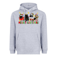 Heather Grey meowy christmas cats Heavyweight Hoodie - MaliasSmallBusiness