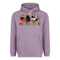 Lavender meowy christmas cats Heavyweight Hoodie - MaliasSmallBusiness