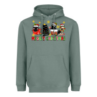 Sage meowy christmas cats Heavyweight Hoodie - MaliasSmallBusiness