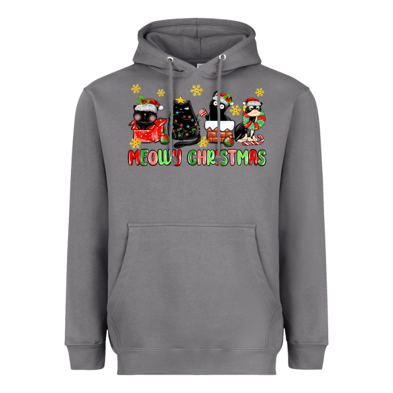 Meowy Christmas Cats Heavyweight Hoodie by MaliasSmallBusiness | Teevron